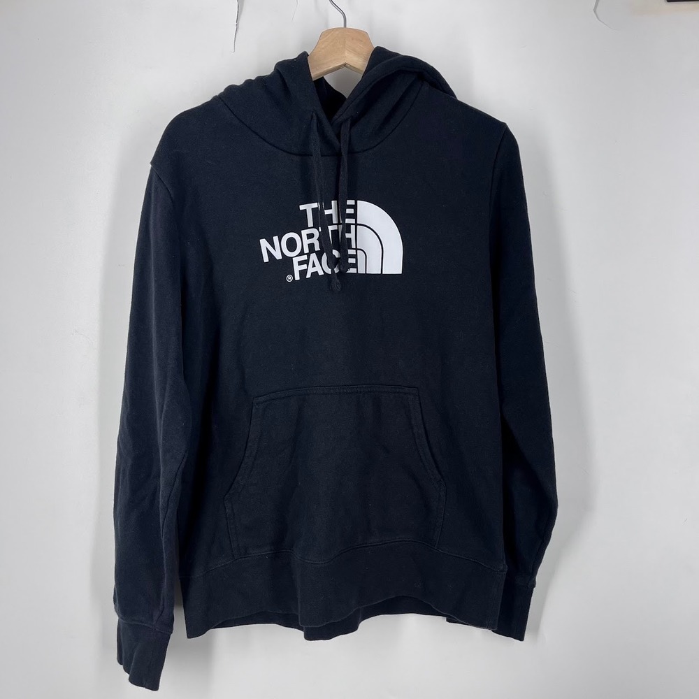 The North Face Mens Black Logo Pullover Hoodie Sweatshirt Large